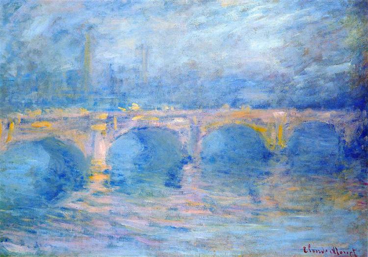 Мост Ватерлоо на закате, розовый эффект, 1903 - Клод Моне