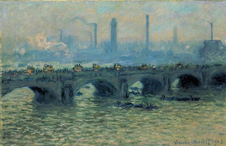 Мост Ватерлоо, пасмурная погода, 1903 - Клод Моне