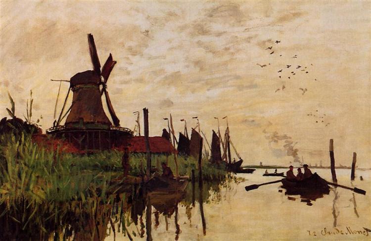 Windmill at Zaandam, 1871 - Клод Моне