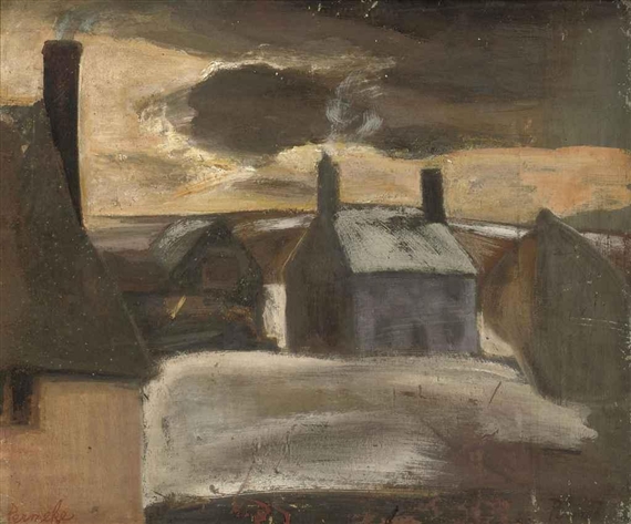 A snow covered village - Constant Permeke