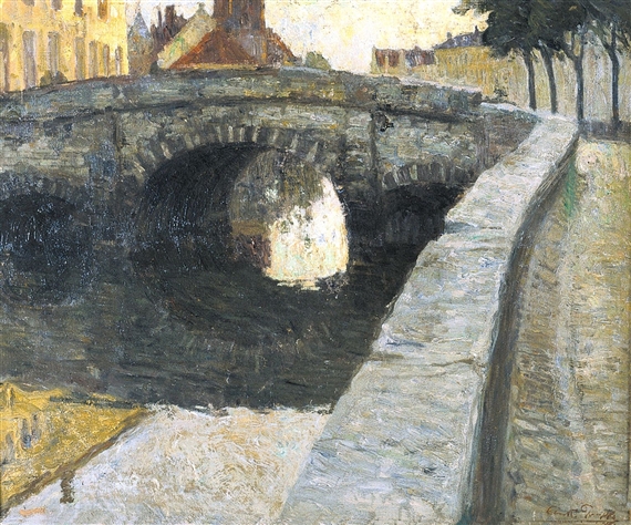 Zicht Aan de Augustijnenbrug te Brugge, 1907 - Констан Пермеке