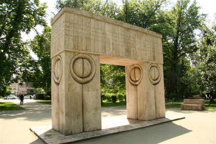 The Gate of Kiss (part of the Sculptural Ensemble in Târgu Jiu), 1938 - Constantin Brâncuși