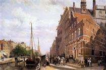 Voorburgwal in Amsterdam - Cornelis Springer