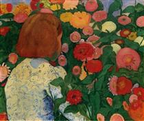 Girl with Flowers - Cuno Amiet