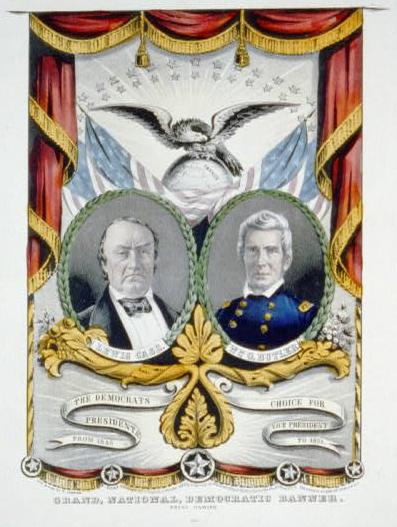 Campaign poster for Democrats, 1848 - Currier and Ives