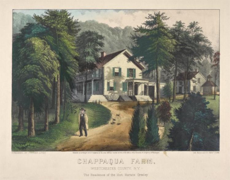 Chappaqua Farm, Westchester County, N.Y., The Residence of Hon. Horace Greeley, 1870 - Куррье и Айвз