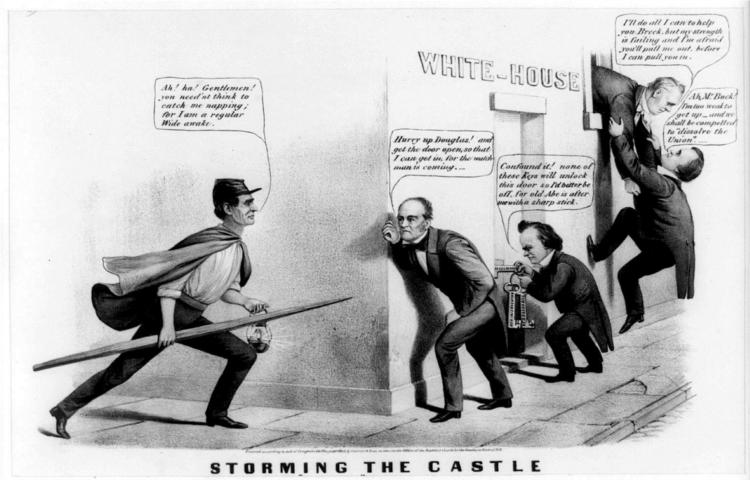 Storming the castle, 1860 - Currier and Ives