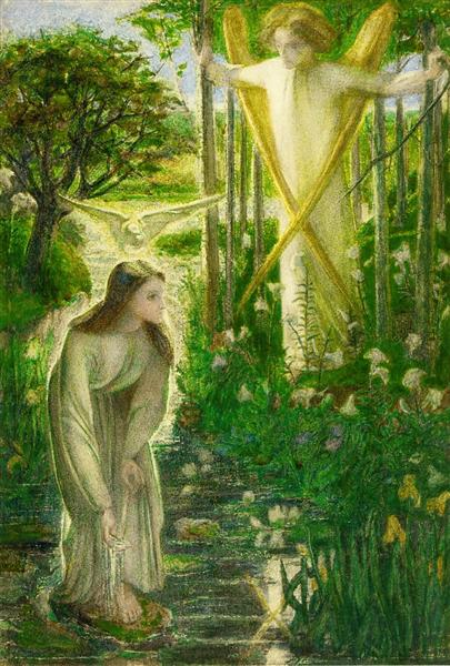 The Annunciation, c.1855 - Dante Gabriel Rossetti