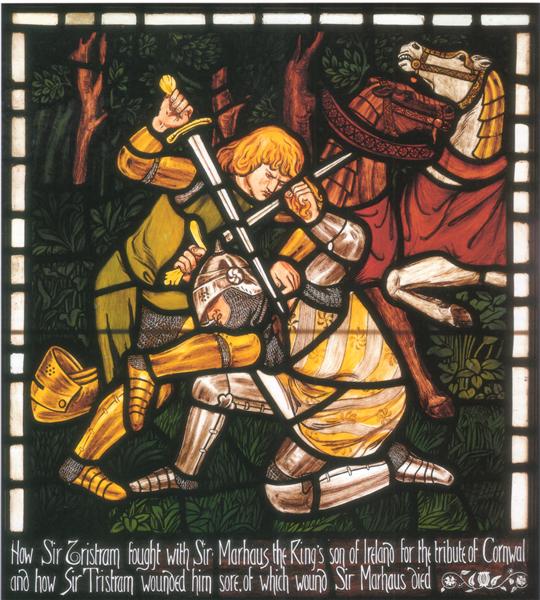 The Fight with Sir Marhalt, from 'The Story of Tristan and Isolde' - Dante Gabriel Rossetti