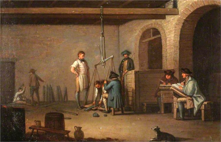 Lead Processing at Leadhills. Weighing the Lead Bars, 1789 - David Allan