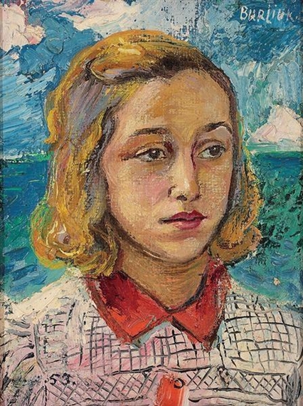Portrait of a young woman - David Burliuk