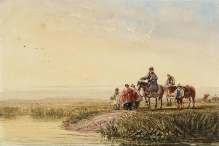 Waiting for the Ferry Boat, 1835 - Девід Кокс