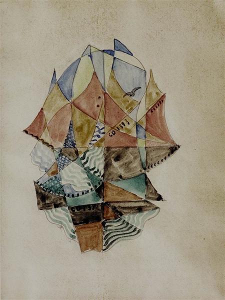 Sailboats, 1921 - David Kakabadze