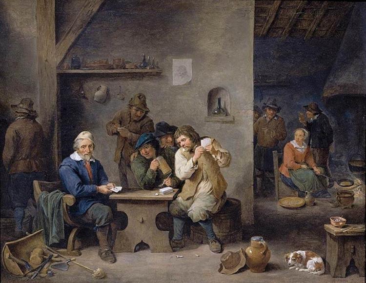 Figures Gambling in a Tavern, 1670 - Давид Тенирс Младший