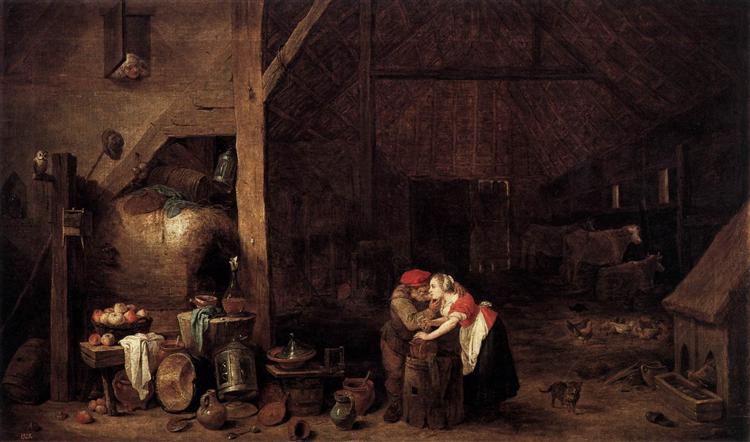 The Old Man and the Maid, c.1650 - David Teniers el Joven