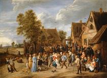 Village Revel with Aristocratic Couple - David Teniers, o Jovem