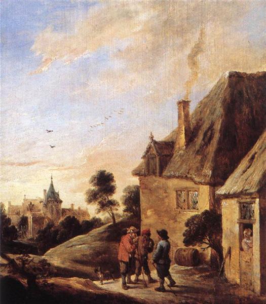 Village Scene - David Teniers, o Jovem