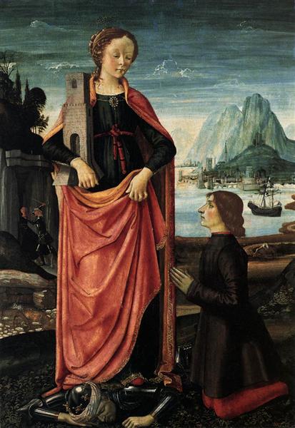 St. Barbara Crushing Her Infidel Father, c.1473 - Доменико Гирландайо