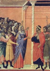The high priests before Pilate - Duccio di Buoninsegna