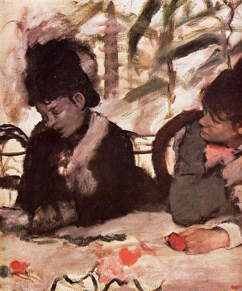 В кафе, c.1877 - Эдгар Дега