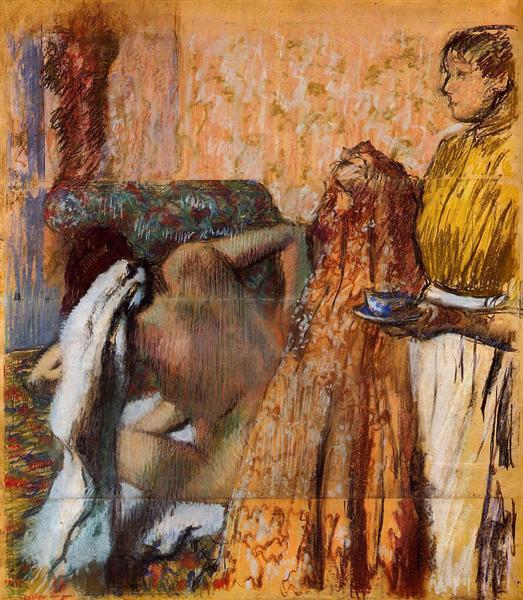 Breakfast after Bath, c.1893 - c.1898 - Edgar Degas