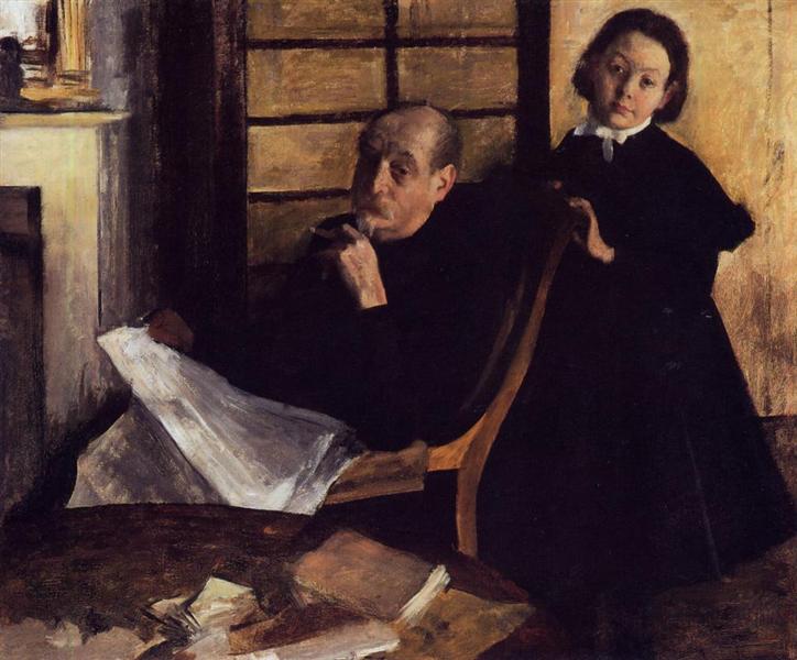 Henri De Gas and His Neice, Lucie Degas, c.1876 - Едґар Деґа