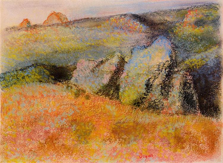 Landscape with Rocks, c.1890 - c.1893 - Edgar Degas