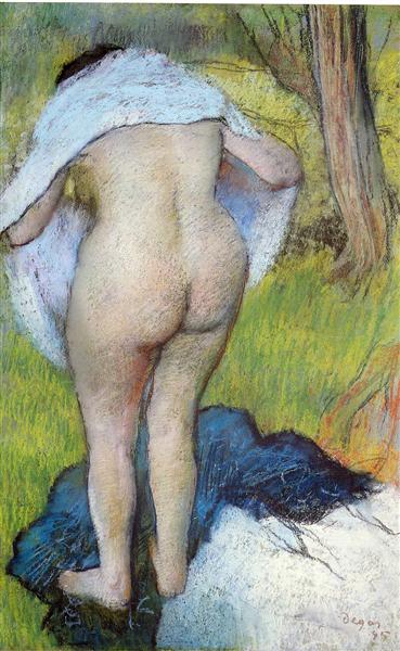 Nude Woman Pulling on Her Clothes, 1885 - Едґар Деґа