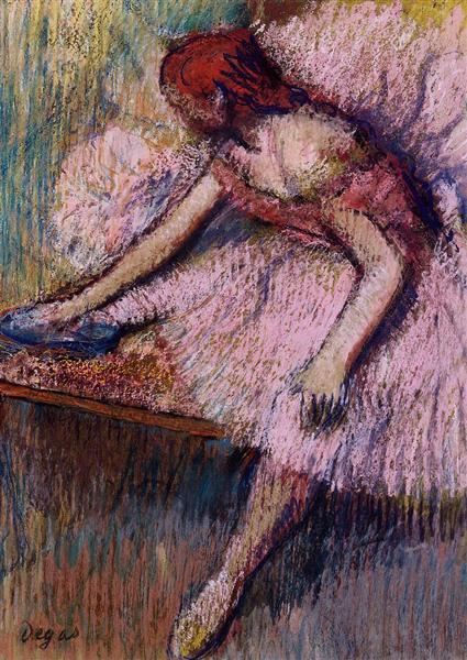 Розовая танцовщица, c.1896 - Эдгар Дега