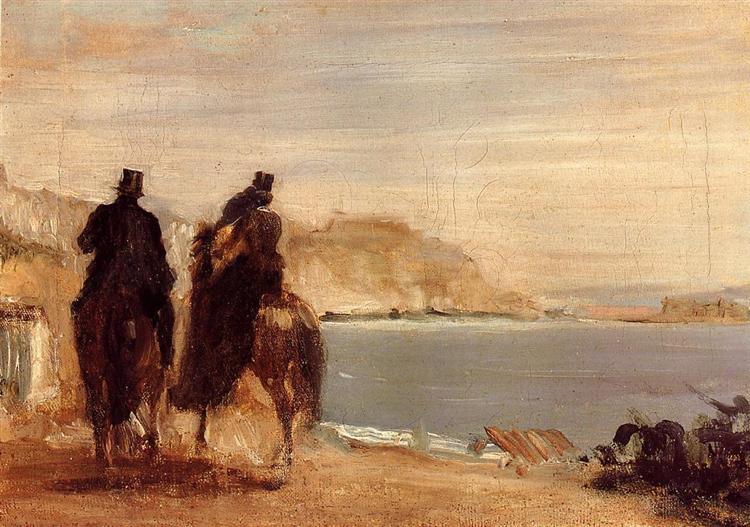 Прогулка у моря, c.1860 - Эдгар Дега