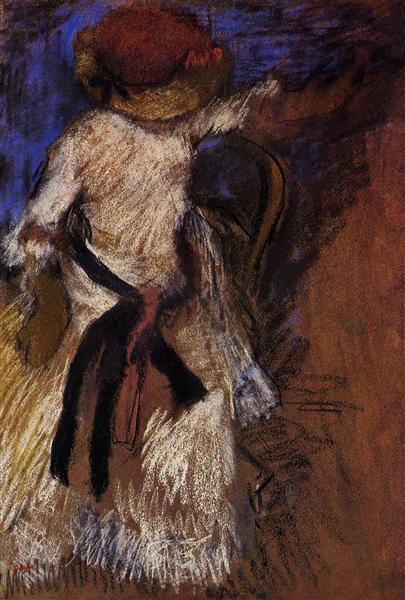 Сидящая женщина в белом платье, c.1888 - c.1892 - Эдгар Дега
