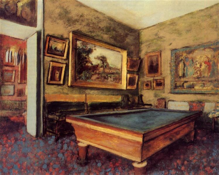 The Billiard Room at Menil-Hubert, 1892 - 竇加