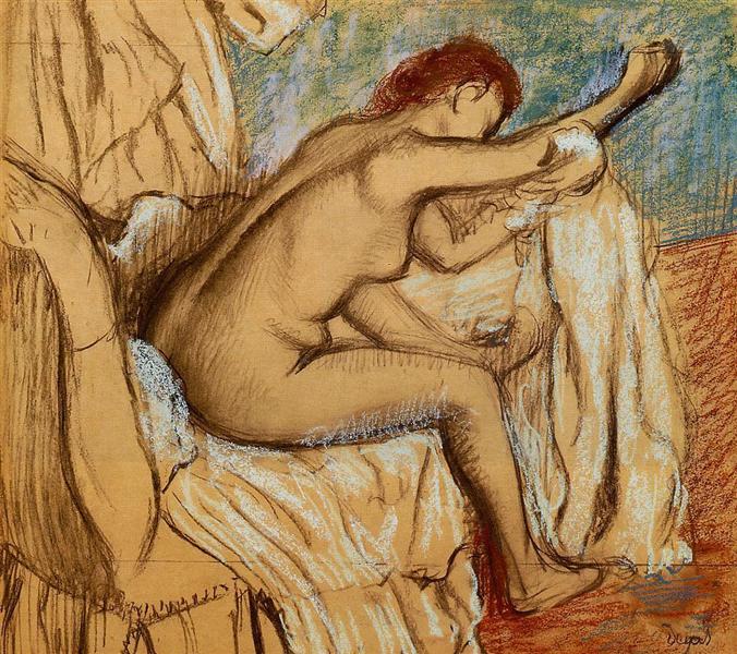 Женщина вытирается, c.1884 - c.1886 - Эдгар Дега