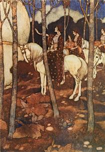 Arabian Nights, Maidens on White Horses - Edmond Dulac