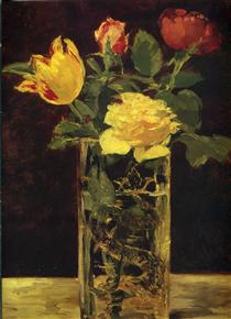 Rose and tulip - Эдуард Мане