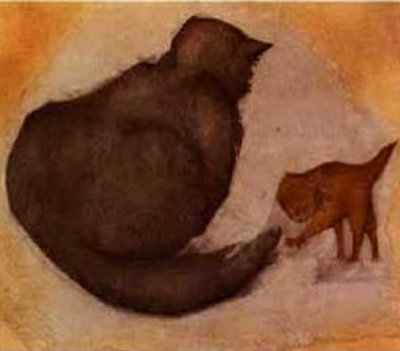 Кошка и котенок - Эдвард Бёрн-Джонс