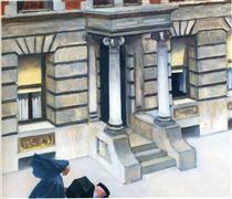 New York Pavements, - Edward Hopper