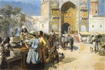 An Open Air Restaurant, Lahore - Edwin Lord Weeks