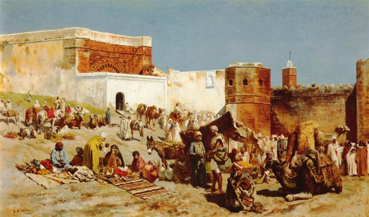 Open Market, Morocco, 1880 - Эдвин Лорд Уикс