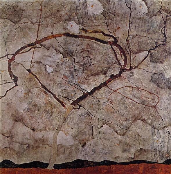 Осіннє дерево в русі, 1912 - Егон Шиле