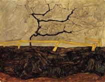 Bare Tree behind a Fence - Egon Schiele
