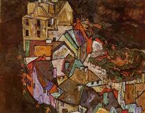 Edge of Town (Krumau Town Crescent) - Egon Schiele