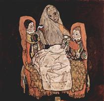 Mother with Two Children - 席勒