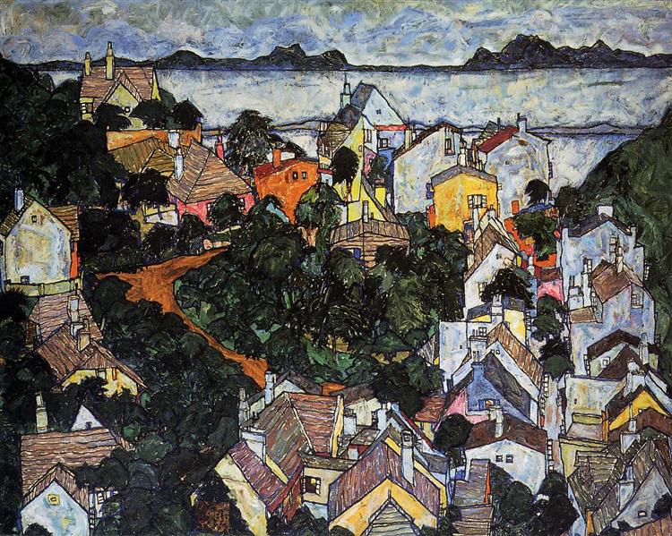 Summer Landscape, Krumau, 1917 - Egon Schiele