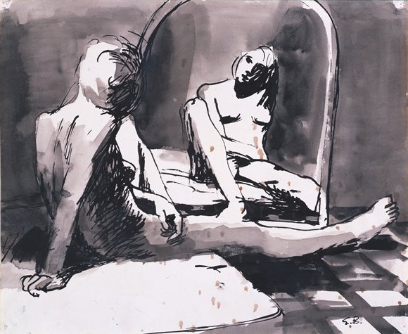 Girl Looking in Mirror, 1962 - Elmer Bischoff