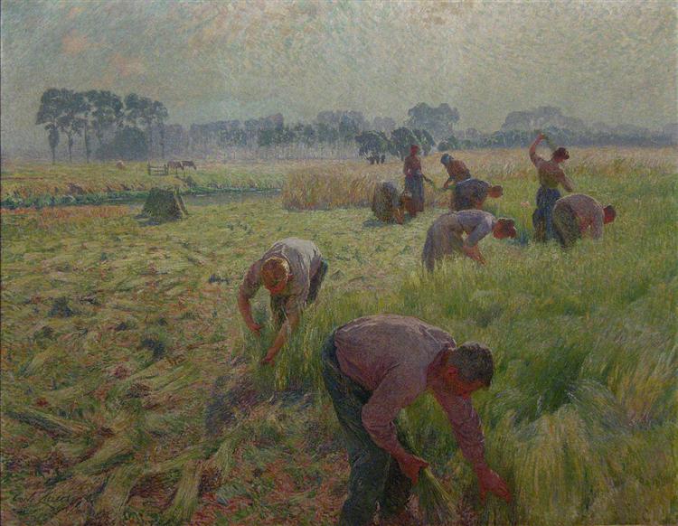 Flax harvesting, 1904 - Еміль Клаус