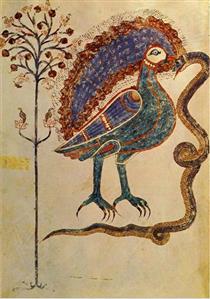 Allegorical conclusion of the Christological cycle. The bird and the snake - Ende
