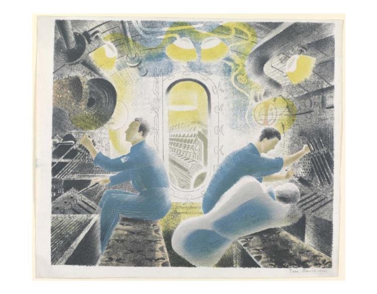 Working controls while submerged, c.1940 - Эрик Равилиус