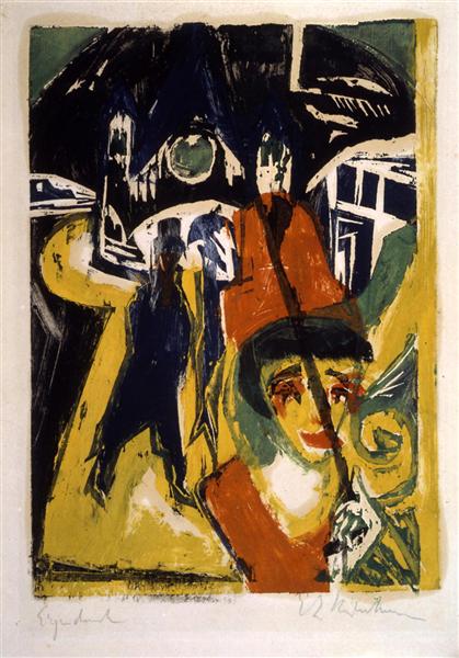 Cocotte on the Road, 1915 - Ernst Ludwig Kirchner