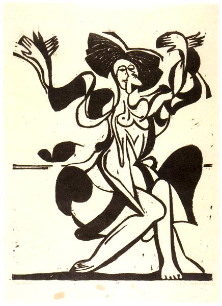 Dancing Mary Wigman, 1933 - 恩斯特‧路德維希‧克爾希納